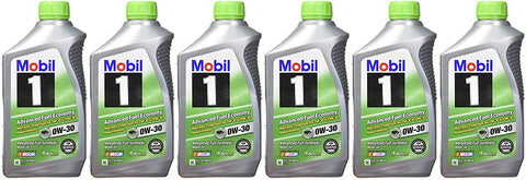 Mobil 1 0W-30 (Advanced Fuel Economy) Synthetic Motor Oil - 1 Quart (Pack of 6)