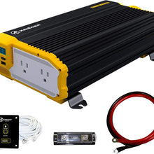 KRIËGER 1100 Watt 12V Power Inverter Dual 110V AC Outlets, Installation Kit Included, Automotive Back Up Power Supply For Blenders, Vacuums, Power Tools MET Approved According to UL and CSA.