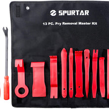 Wittyware Auto Trim Removal Tool Set- Nylon Car Pry Kit for Window Door Panel Molding Audio Repair and Install with Clip Pliers Fastener Removers Set, Upholstery Tools & Remover 13 PC