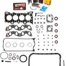 Evergreen Engine Rering Kit FSBRR4028��� Compatible With 92-95 Honda Civic Del Sol D16Z6 Full Gasket Set, Standard Size Main Rod Bearings, Standard Size Piston Rings
