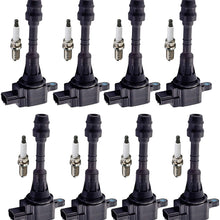ENA Set of 8 Platinum Spark Plugs and 8 Ignition Coils compatible with 2004 2005 2006 Nissan QX56 Titan and 2005 2006 Armada 5.6L UF510