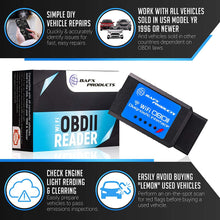 Bafx Products Wireless WiFi OBD2 / OBDII Code Reader & Scanner for iOS Devices (iPhone, iPad) Read & Clear Your Check Engine Light & More!