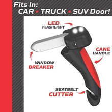 The Original Emson Car Cane – All-in-One Auto Assist Handle with Built in LED Flashlight, Seatbelt Cutter, and Window Breaker – 100% Lifetime Guarantee, Batteries Included