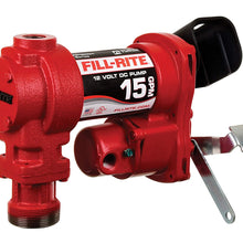 Fill-Rite FR1210HA 12V 15 GPM Fuel Transfer Pump (Unleaded Auto Nozzle, Discharge Hose, Suction Pipe)