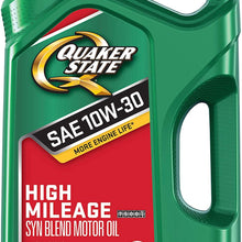 Quaker State 550044937-3PK High Mileage 10W-30 Motor Oil (GF-5), 5 quart, 3 Pack