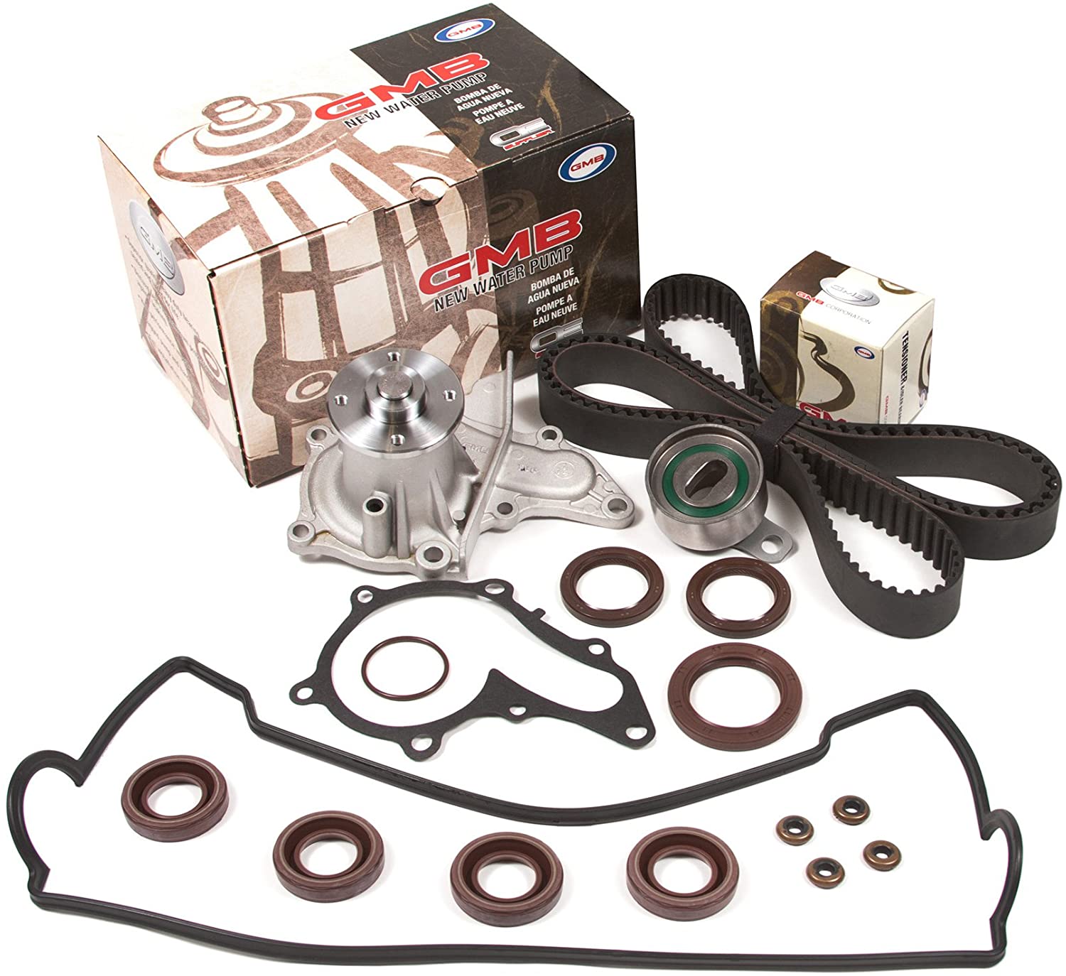 Evergreen TBK235VC Fits Toyota Corolla Celica 1.8L 7AFE Timing Belt Kit Valve Cover Gasket GMB Water Pump