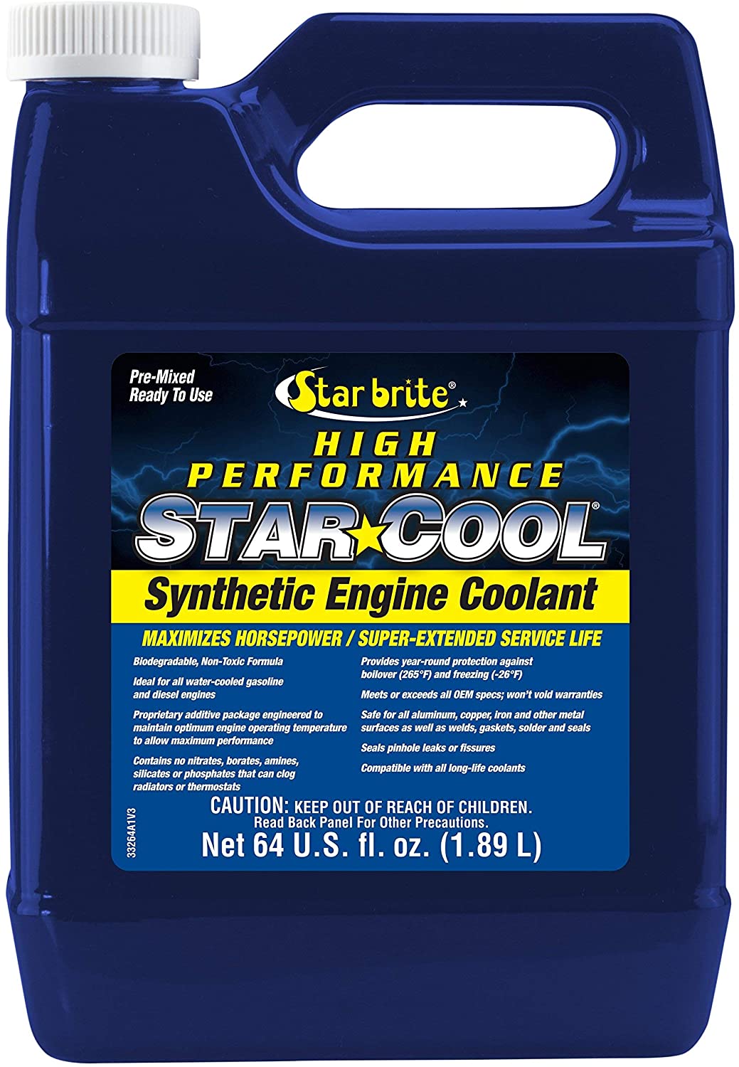 Star brite 33264 Cool-Hi-Perf Extended Life PG Coolant, 64 oz (Renewed)