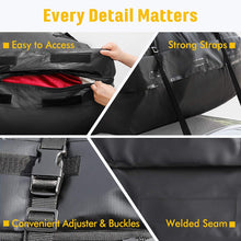 rabbitgoo Rooftop Cargo Carrier Waterproof Car Roof Top Cargo Bag with Heavy Duty Straps, Soft Shell Luggage Storage Bag for Vehicles with/Without Roof Racks, Large Capacity 15 Cubic Feet