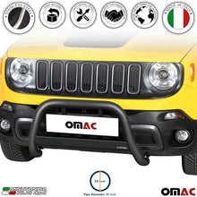 OMAC Auto Accessories Bull Bar | Stainless Steel Front Bumper Protector | Black Grill Guard Fits for Jeep Renegade 2015-2018