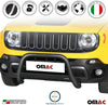 OMAC Auto Accessories Bull Bar | Stainless Steel Front Bumper Protector | Black Grill Guard Fits for Jeep Renegade 2015-2018