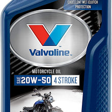 Valvoline 4-Stroke Motorcycle SAE 20W-50 Conventional Motor Oil 1 QT, Case of 6