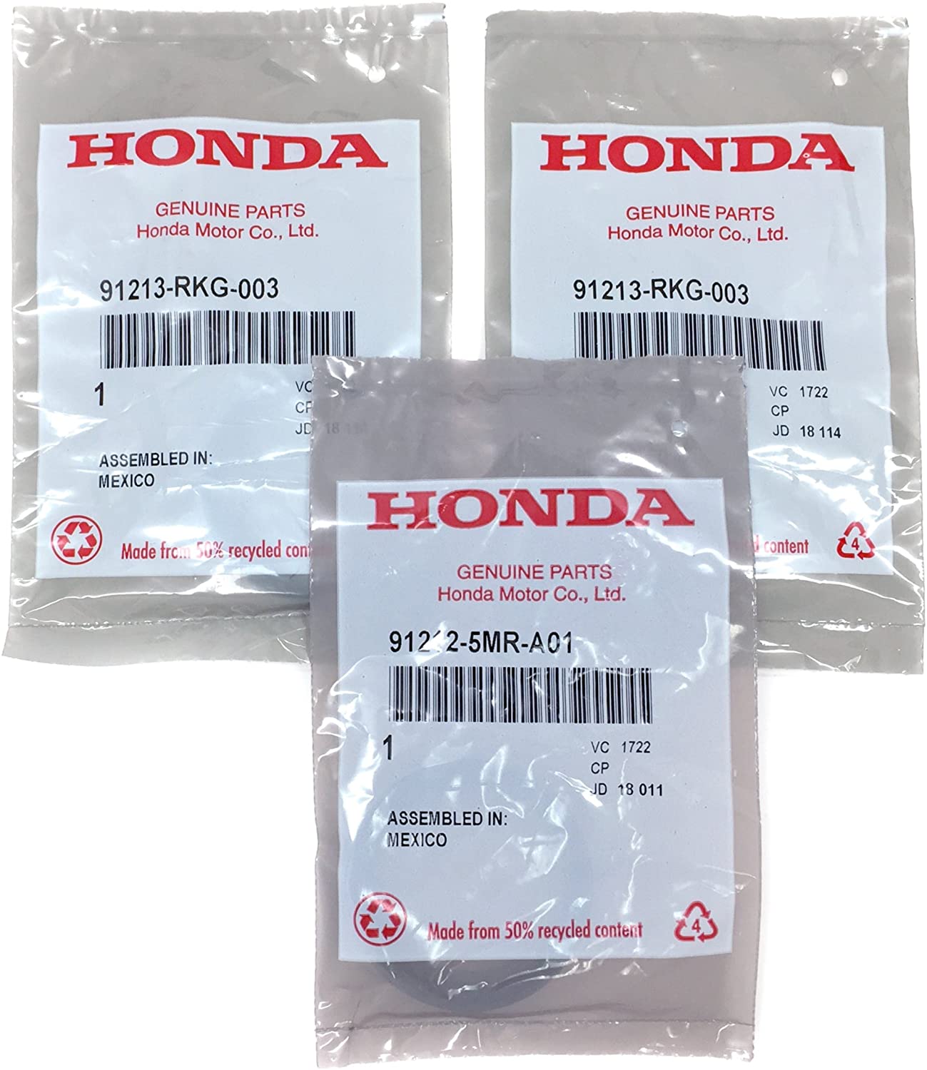 SEALS CAMSHAFT/CRANKSHAFT - TIMING BELT SERVICE KIT - V6 Cam Crank TIMING BELT KIT (As in photo) GENUINE. Fits select Honda, Acura vehicles.