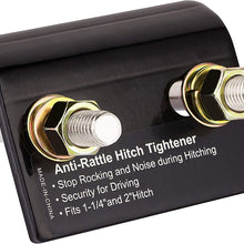 Firgus Hitch Tightener for 1.25” and 2” Hitches Heavy Duty Black Anti Rattle Stabilizer with Bonus Hitch Pin