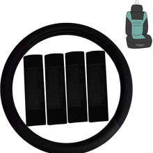 FH Group FH2033 Modernistic Steering Wheel Cover and Seat Belt Pads (Mint) with Gift – Universal Fit for Cars Trucks & SUVs