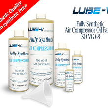 Lube-V Full Synthetic Compressor Oil Lubricant Lube, ISO 68 (SAE 20 Weight) (16 oz)