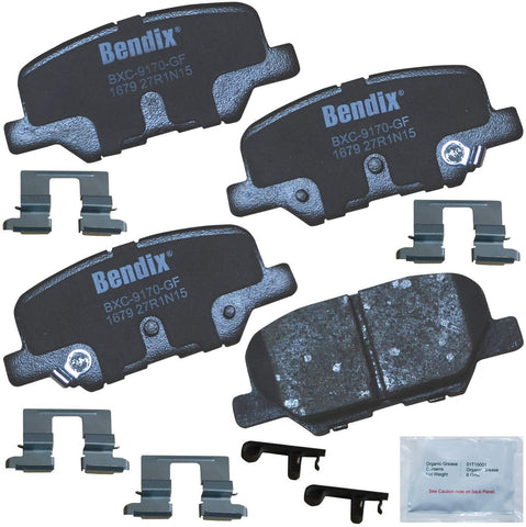 Bendix Premium Copper Free CFC1679 Premium Copper Free Ceramic Brake Pad (with Installation Hardware Rear)