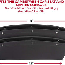 2 in 1 Car Seat Gap Organizer | Universal Fit | Storage Pockets Adjust | 2 Set Car Seat Crevice Storage Box | Helps Reduce Distracted Driving & Holds Phone Money Cards Keys Remote | Black Stitching