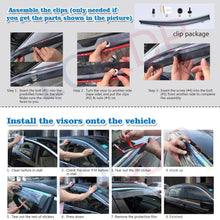 LQQDP 4pcs Smoke Tint With Chrome Trim Outside Mount Tape On/Clip On Style PVC Sun Rain Guard Vent Shade Window Visors Fit 11-15 Kia Optima