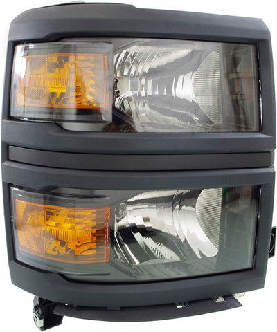 Headlight Assembly Compatible with 2015 Chevrolet Silverado Halogen LS Model CAPA Passenger Side