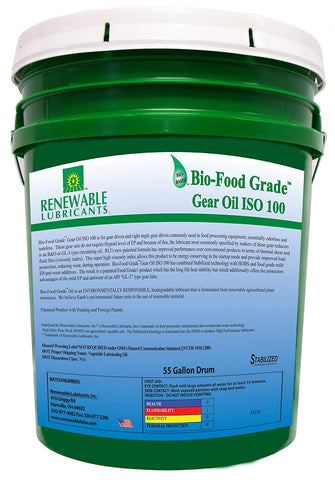 Renewable Lubricants Bio-Food Grade ISO 100 Gear Oil, 5 Gallon Pail