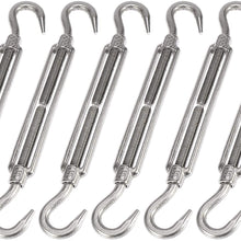 X AUTOHAUX 6pcs Car 304 Stainless Steel Hook and Hook Turnbuckle Wire Rope Tension Replacement