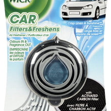 Air Wick Slow Release Car Air Freshener with Carbon Air Filter, Caribbean Lagoon and Hibiscus Flower, 1 Count
