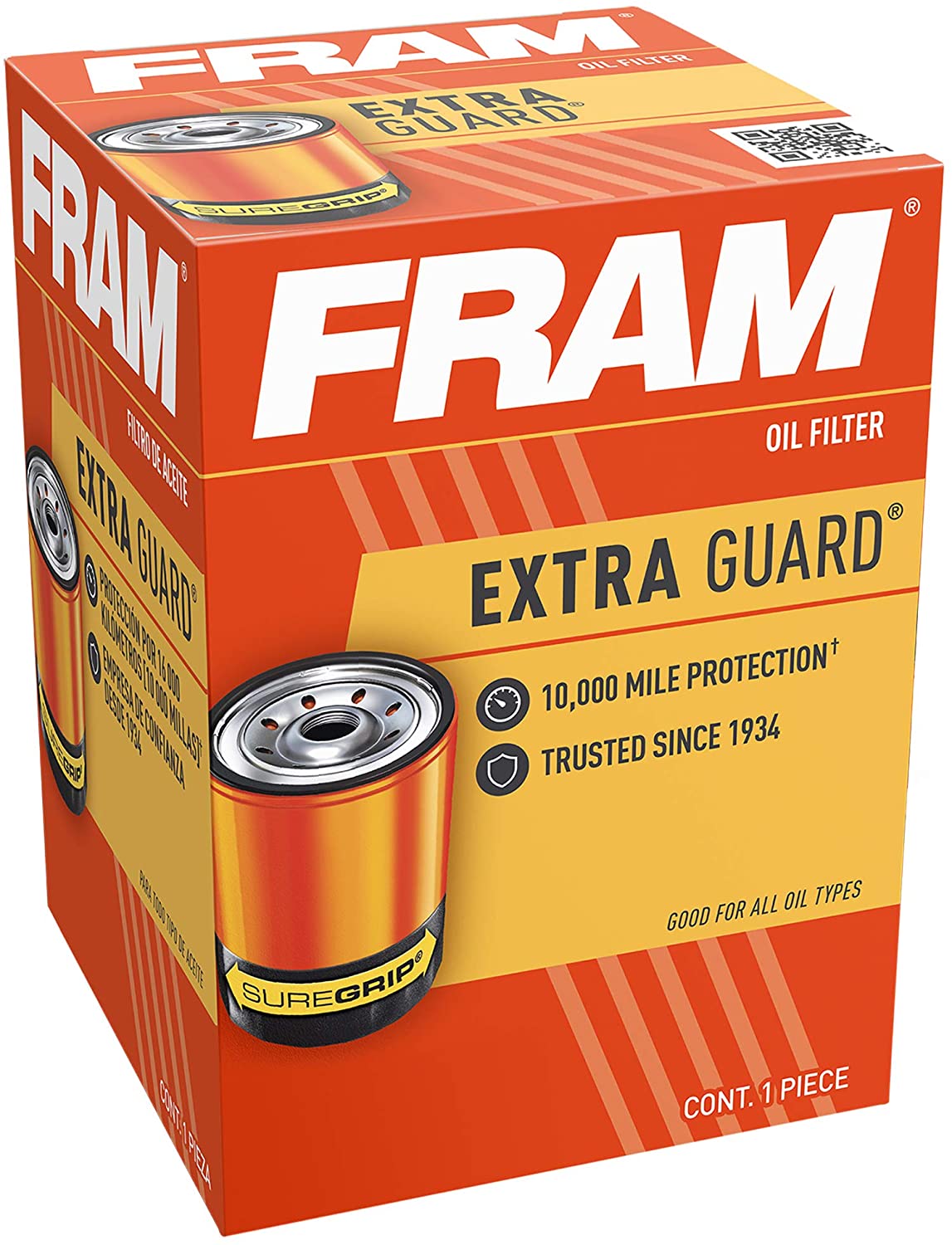 FRAM Ultra Synthetic XG3387A, 20K Mile Change Interval Spin-On Oil Filter with SureGrip