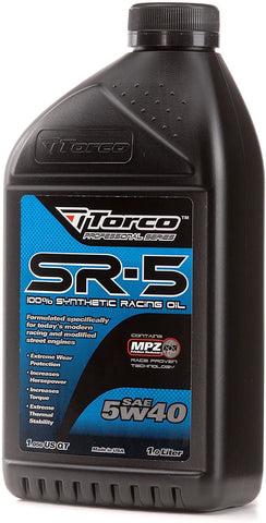 Torco A150544CE SR-5 DLG 5w40 Synthetic Motor Oil Bottle - 1 Liter Bottle