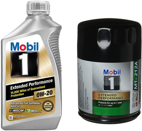 Mobil 1 Extended Performance Full Synthetic Motor Oil 0W-20, 1-Quart, Single Bundle M1-212A Extended Performance Oil Filter