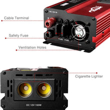 Maxpart 1000W Power Inverter Truck/RV Inverter 12V DC to 110V AC Converter with Dual AC Outlets 2.4A USB and Dual 12V Car Cigarette Lighter Modified Wave Inverter