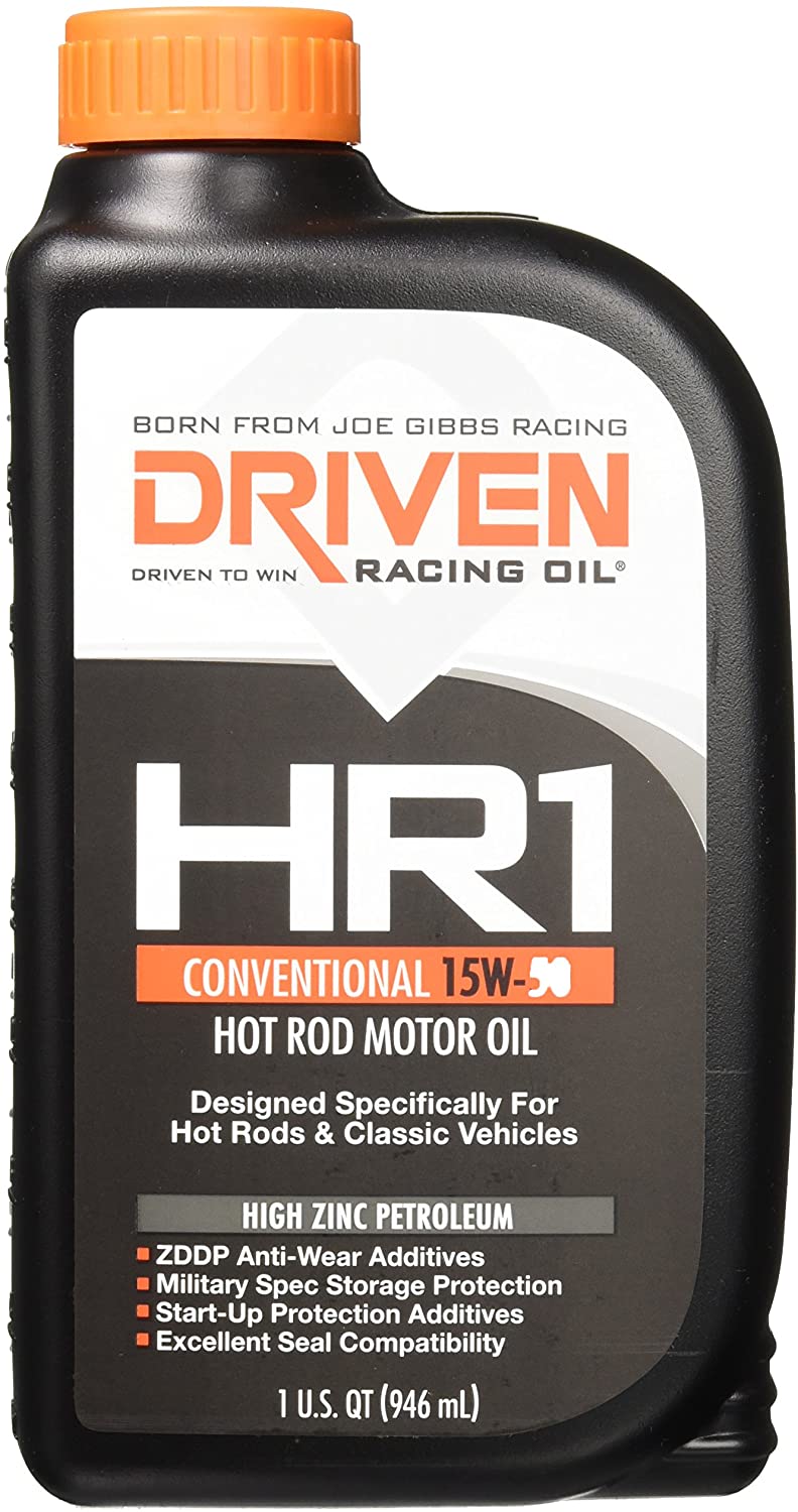 Lunati DRV02107 15W-50 Driven HR-1 High Zinc Hot Rod Oil for Flat Tappet Camshaft, 1 Quart, 12 Pack