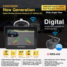 PARKVISION Digital Wireless Backup Camera Kit with Super Stable Signal,4.3''HD Monitor,IP68 Waterproof 150°Wide Viewing Angle with Parking Lines,Universal for Car for Truck,Van,Camping Car,SUV,Pickup