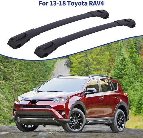 Car Roof Rack Cross Bars for Toyota RAV4 2013-2018, Aluminum Cross Bar Replacement for Rooftop Cargo Carrier Bag Luggage Kayak Canoe Bike Snowboard Skiboard