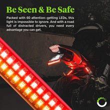 8" Red + Amber LED Motorcycle Turn Signal & Brake Tail Light Strip [IP67 Waterproof] [Dual Row] [RED Tail & Brake] [Amber Sequential Turn Signals] Flexible Tail Light Strip for Motorcycle Trailer ATV