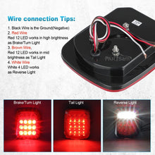 Partsam 2x Universal 16 LED Stop Tail Turn Signal Backup Reverse Brake Clearance Marker Lights Lamps Red/White Replacement for Jeep YJ JK CJ Truck Trailer Waterproof 12V