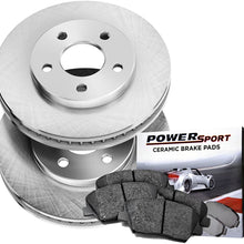 Power Sport Plain Replacement Brake Rotors and Ceramic Brake Pads Kit -80945 [REARS]