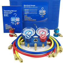 ZENY Diagnostic A/C Manifold Gauge Set R134a Refrigeration Kit Brass Auto Serivice Kit 4FT w/Case, 1/4" SAE Fittings