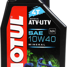 Motul 105878 4T 10W40 Motor Oil for 4 Stroke ATV/UTV Engines 1L/1.05 Quarts Can 10W-40 (2) Pack
