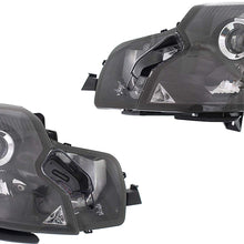 Headlight Assembly Compatible with 2003-2007 Cadillac CTS HID with HID Kit Passenger and Driver Side