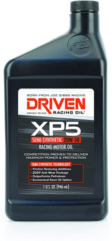 Lunati DRV00906 20W-50 Driven XP5 Semi-Synthetic Racing Oil, 1 quart