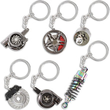 Zodaca Car Parts Keychain Set (Metal, 6 Pieces)