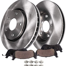 Detroit Axle - 278mm Front Disc Replacement Brake Rotors Ceramic Pads w/Hardware for 1997-2003 Pontiac Grand Prix - [2000-2005 Pontiac Bonneville SE/Buick LeSabre 15" Wheel]