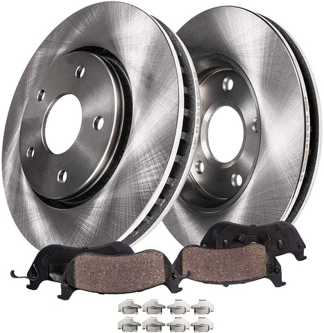 Detroit Axle - 295mm Front Disc Replacement Brake Rotors Ceramic Pads Hardware Replacement for 2011 2012 2013 2014 200-2007 - 2010 Sebring - 2008-2014 Dodge Avenger - 2007-2012 Caliber 4 Wheel Disc