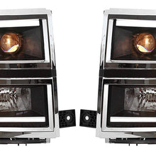 Headlight Assembly Compatible with 2014-2015 Chevrolet Silverado 1500 Halogen Clear Lens Black Interior With bulb(s) Pair Driver and Passenger Side