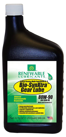 Renewable Lubricants Bio-SynXtra GL-5 Gear Lubricant, 1 qt Bottle