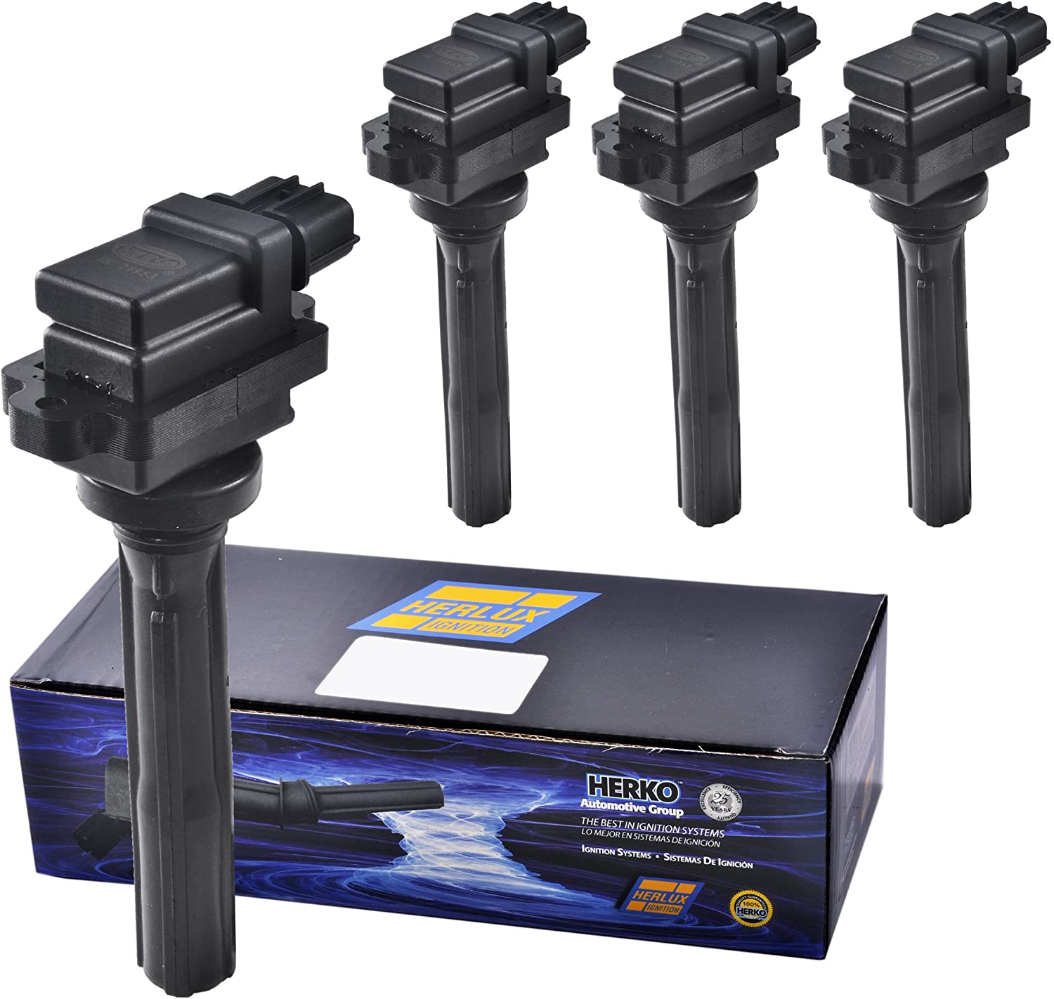 Set of 4 Herko B034 Ignition Coils For Suzuki L4 V6 1.8L 2.0L 2.5L 1998-2002