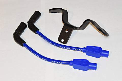 JBSporty Coil and Ignition Relocation Bracket w/Bobber Blue Taylor Wires Harley Davidson Sportster, Nightster, 72, 48 Iron Roadster 883 1200
