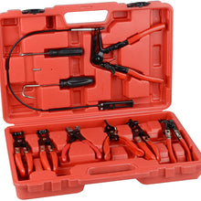 9pcs Wire Long Reach Hose Clamp Pliers Set Fuel Oil Water Hose Auto Tools