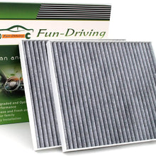 2 Pcs FD132 Cabin Air Filter,Replace CF10132/87139-06030/87139-32010Deeper & Better Filtering PM2.5,Made of Melt-Blown Nonwoven and Charcoal