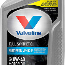 Valvoline European Vehicle Full Synthetic SAE 0W-40 Motor Oil 1 QT, Case of 6
